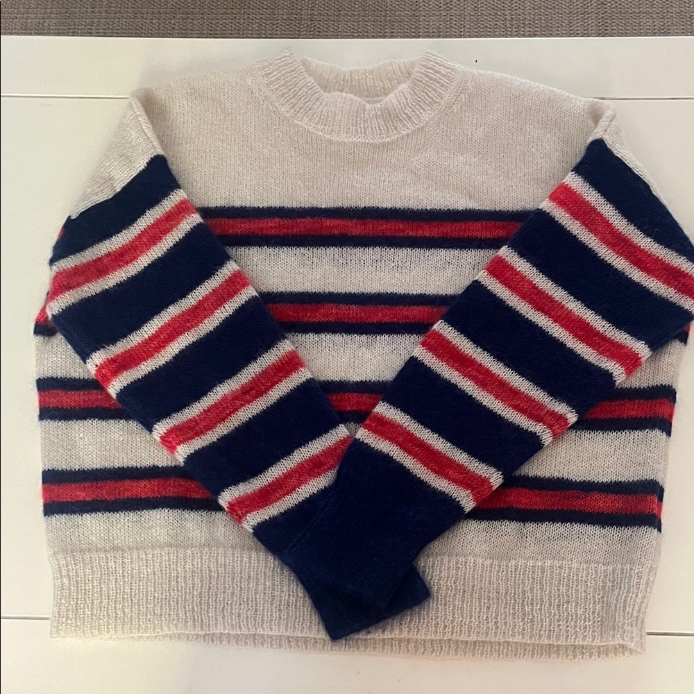 Isabel Etoile Marant EU 40 Striped Navy Red Cream Women's Sweater